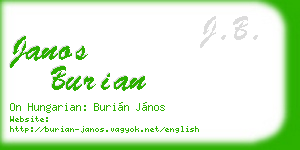 janos burian business card